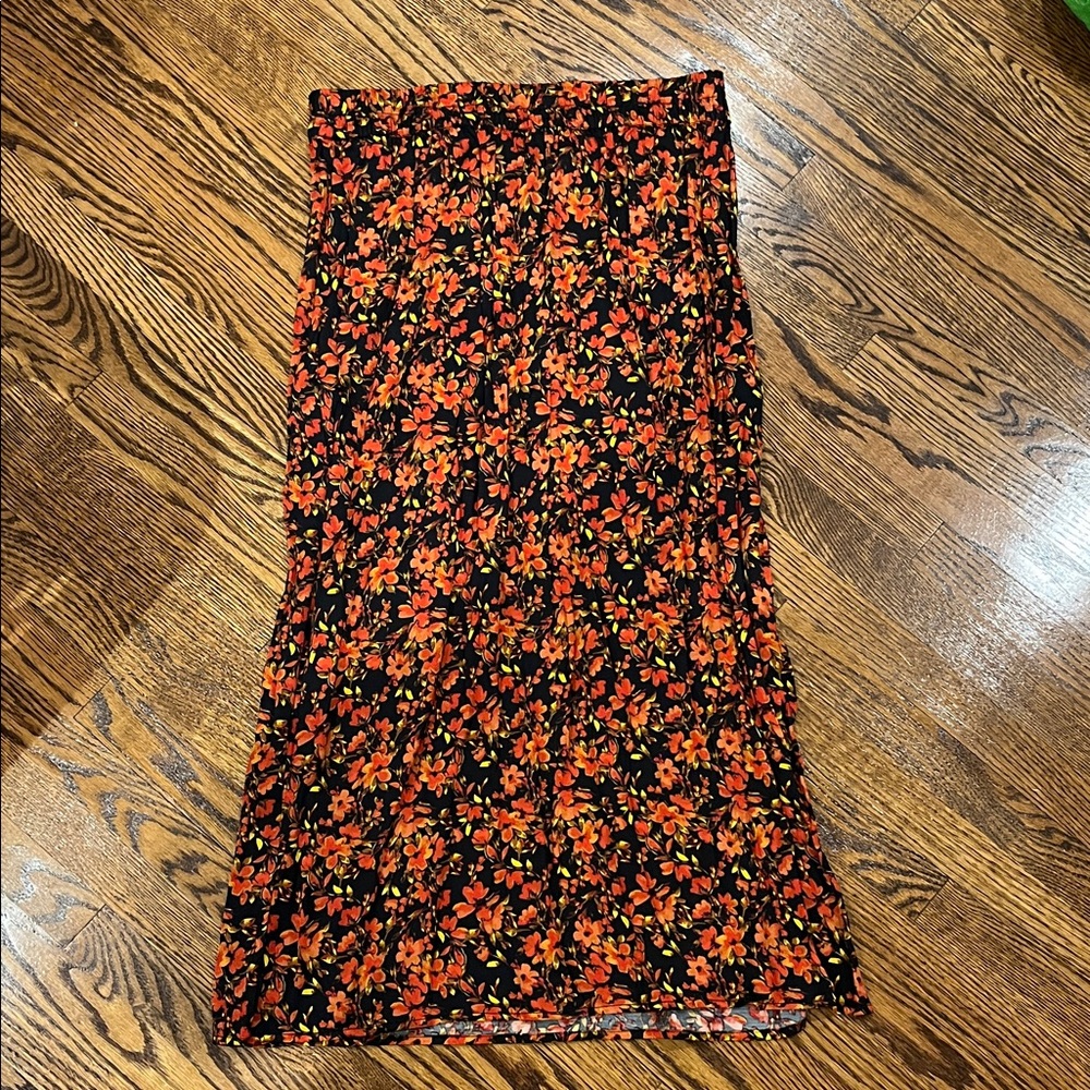 GAP Floral Maxi Skirt - Black and Red